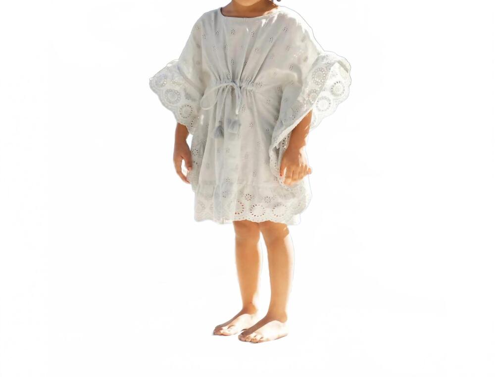 NEW RYLEE + CRU girl's kaftan cover up in seafoam